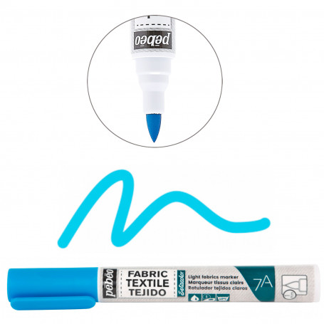 Rotulador Textil Punta Pincel Tejidos Claros 7A Pébéo Azul Claro