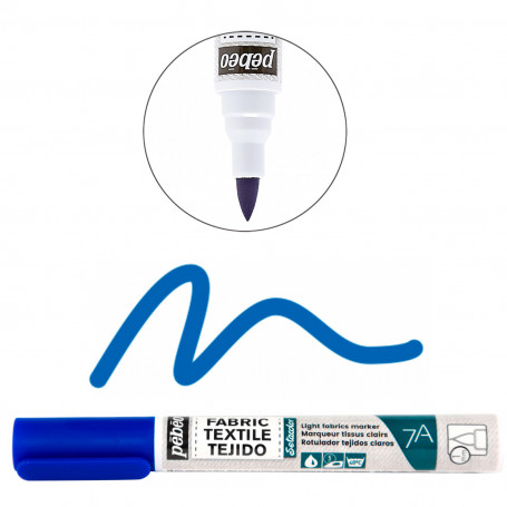 Rotulador Textil Punta Pincel Tejidos Claros 7A Pébéo Azul