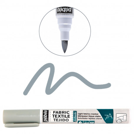 Rotulador Textil Punta Pincel Tejidos Claros 7A Pébéo Gris