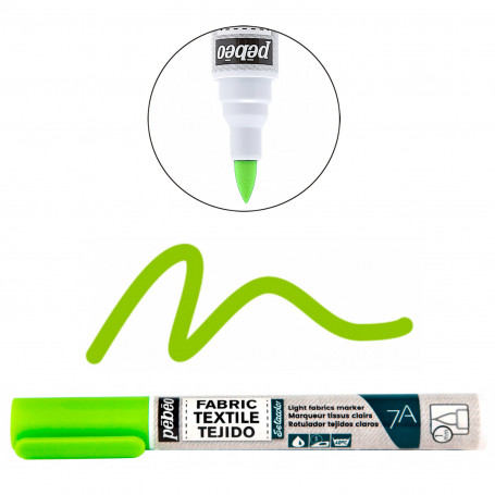 Rotulador Textil Punta Pincel Tejidos Claros 7A Pébéo Verde Fluorescente