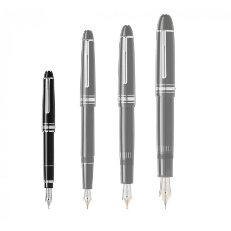 Estilográfica Mozart Platino resina emblema incrustado