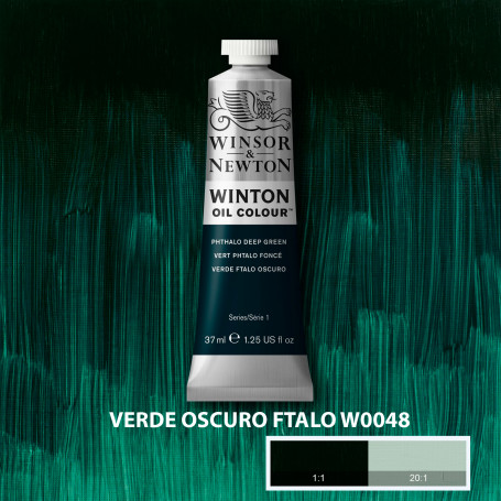  Óleo Winton Tubo 37 ml Azules y Verdes Winsor & Newton VERDE OSCURO FTALO W0048 