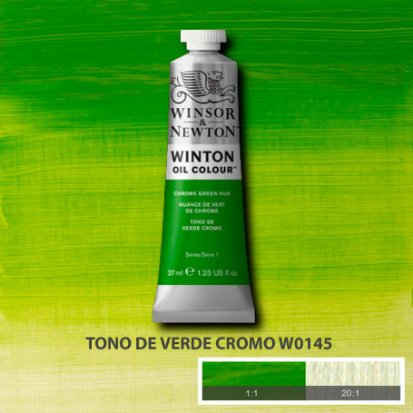  Óleo Winton Tubo 37 ml Azules y Verdes Winsor & Newton TONO DE VERDE CROMO W0145 