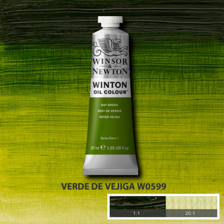  Óleo Winton Tubo 37 ml Azules y Verdes Winsor & Newton VERDE DE VEJIGA W0599 
