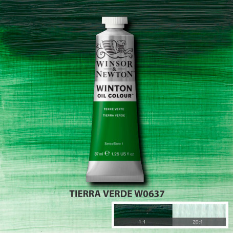  Óleo Winton Tubo 37 ml Azules y Verdes Winsor & Newton TIERRA VERDE W0637 
