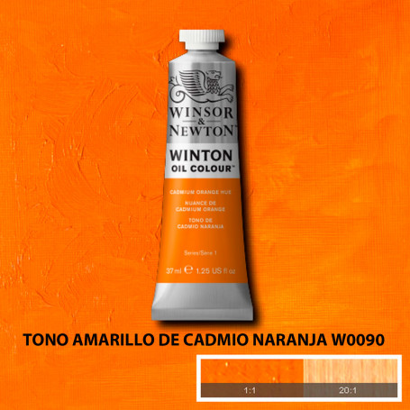 Óleo Winton Tubo 37 ml Amarillos Rojos y Malvas Winsor & Newton Tono Amarillo de Cadmio Naranja W0090