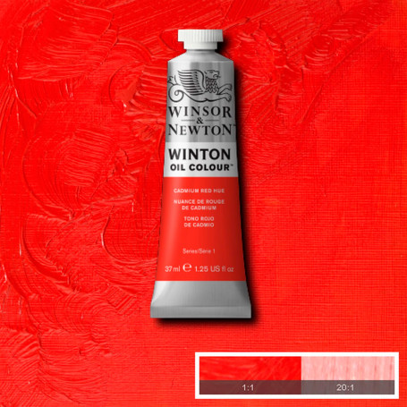 Óleo Winton Tubo 37 ml Amarillos Rojos y Malvas Winsor & Newton Tono Rojo de Cadmio W0095