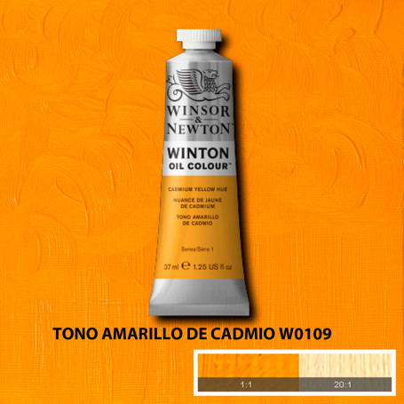 Óleo Winton Tubo 37 ml Amarillos Rojos y Malvas Winsor & Newton Tono Amarillo de Cadmio W0109