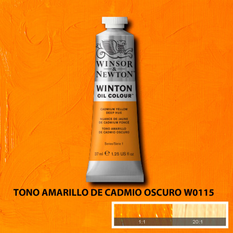 Óleo Winton Tubo 37 ml Amarillos Rojos y Malvas Winsor & Newton Tono Amarillo de Cadmio Oscuro W0115