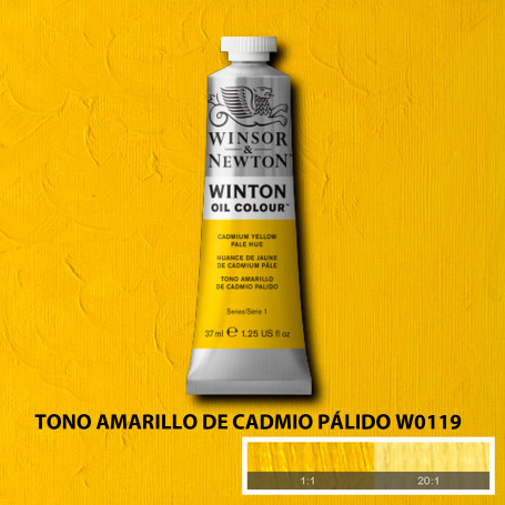 Óleo Winton Tubo 37 ml Amarillos Rojos y Malvas Winsor & Newton Tono Amarillo de Cadmio Pálido W0119