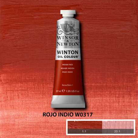Óleo Winton Tubo 37 ml Amarillos Rojos y Malvas Winsor & Newton Rojo Indio W0317