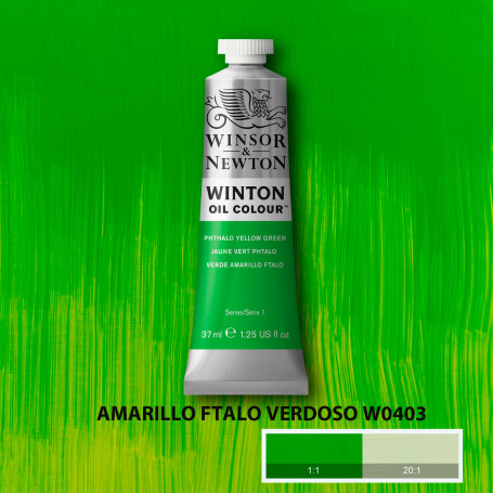Óleo Winton Tubo 37 ml Amarillos Rojos y Malvas Winsor & Newton Amarillo Ftalo Verdoso W0403