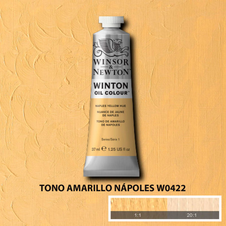 Óleo Winton Tubo 37 ml Amarillos Rojos y Malvas Winsor & Newton Tono Amarillo Nápoles W0422