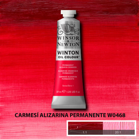 Óleo Winton Tubo 37 ml Amarillos Rojos y Malvas Winsor & Newton Carmesí Alizarina Permanente W0468