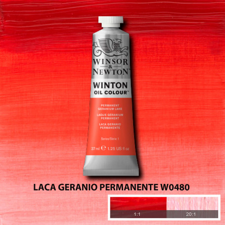 Óleo Winton Tubo 37 ml Amarillos Rojos y Malvas Winsor & Newton Laca Geranio Permanente W0480