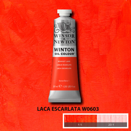 Óleo Winton Tubo 37 ml Amarillos Rojos y Malvas Winsor & Newton Laca Escarlata W0603