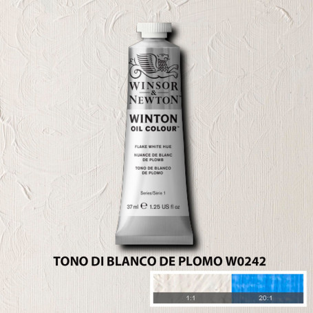 Óleo Winton Tubo 37 ml Blancos Negros y Terrosos Winsor & Newton Tono Di Blanco de Plomo W0242