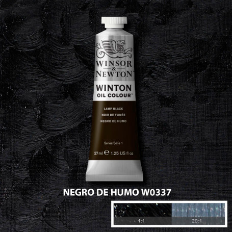 Óleo Winton Tubo 37 ml Blancos Negros y Terrosos Winsor & Newton Negro de Humo W0337