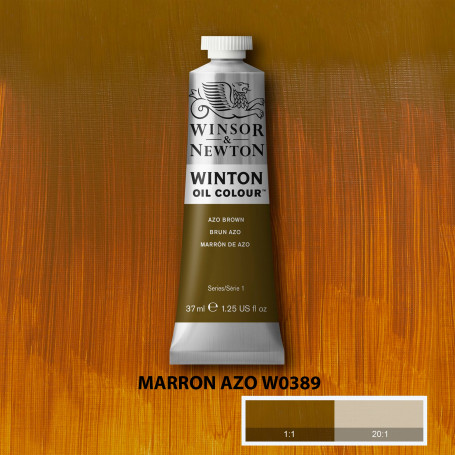 Óleo Winton Tubo 37 ml Blancos Negros y Terrosos Winsor & Newton Marron Azo W0389