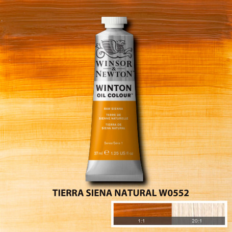 Óleo Winton Tubo 37 ml Blancos Negros y Terrosos Winsor & Newton Tierra Siena Natural W0552