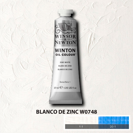 Óleo Winton Tubo 37 ml Blancos Negros y Terrosos Winsor & Newton Blanco de Zinc W0748