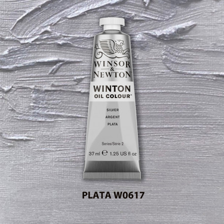 Óleo Winton Tubo 37 ml Colores Metálicos Winsor & Newton Plata W0617