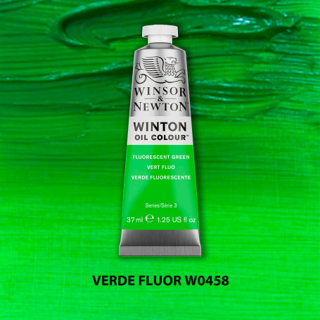 Óleo Winton Tubo 37 ml Colores Fluorescentes Winsor & Newton Verde Fluor W0458