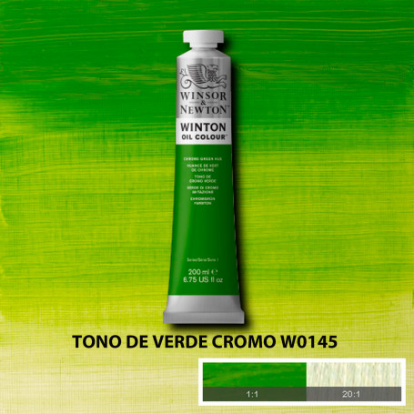 Óleo Winton Tubo 200 ml Azules y Verdes Winsor & Newton Tono de Verde Cromo W0145