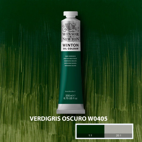 Óleo Winton Tubo 200 ml Azules y Verdes Winsor & Newton Verdigris Oscuro W0405