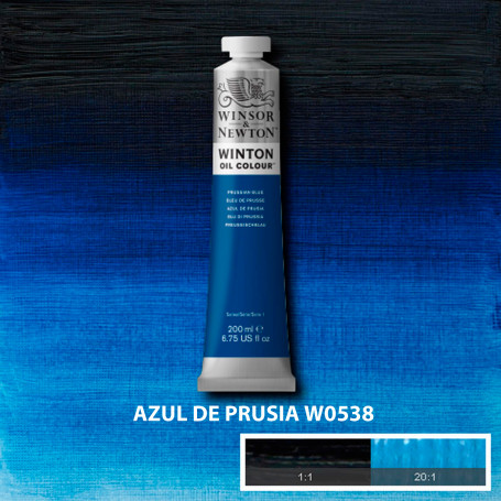 Óleo Winton Tubo 200 ml Azules y Verdes Winsor & Newton Azul de Prusia W0538