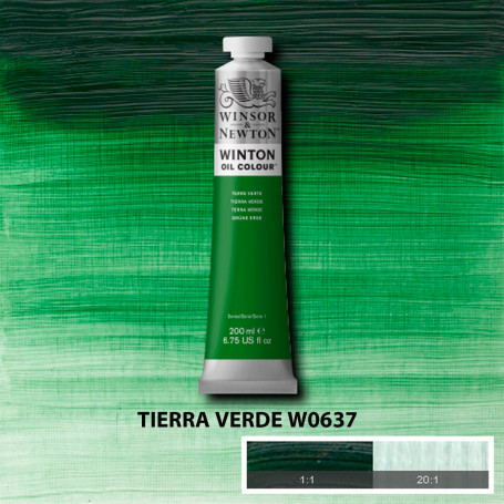 Óleo Winton Tubo 200 ml Azules y Verdes Winsor & Newton Tierra Verde W0637