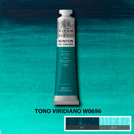 Óleo Winton Tubo 200 ml Azules y Verdes Winsor & Newton Tono Viridiano W0696