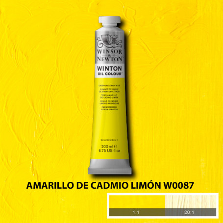 Óleo Winton Tubo 200 ml Amarillos Rojos y Malvas Winsor & Newton Amarillo de Cadmio Limón W0087