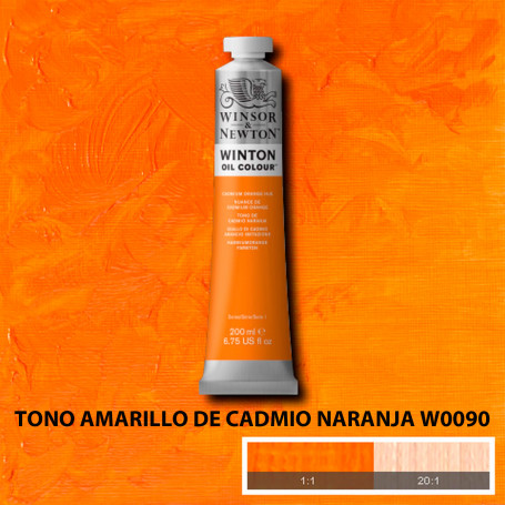 Óleo Winton Tubo 200 ml Amarillos Rojos y Malvas Winsor & Newton Tono Amarillo de Cadmio Naranja W0090