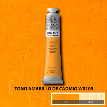 Óleo Winton Tubo 200 ml Amarillos Rojos y Malvas Winsor & Newton Tono Amarillo de Cadmio W0109