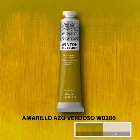 Óleo Winton Tubo 200 ml Amarillos Rojos y Malvas Winsor & Newton Amarillo Azo Verdoso W0280