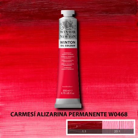 Óleo Winton Tubo 200 ml Amarillos Rojos y Malvas Winsor & Newton Carmesí Alizarina Permanente W0468