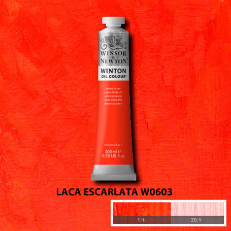 Óleo Winton Tubo 200 ml Amarillos Rojos y Malvas Winsor & Newton Laca Escarlata W0603