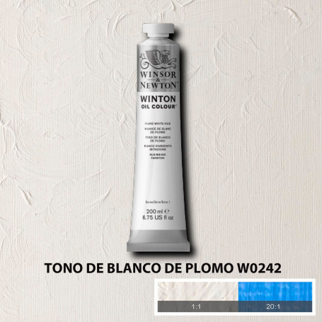 Óleo Winton Tubo 200 ml Blancos Negros y Terrosos Winsor & Newton Tono de Blanco de Plomo W0242