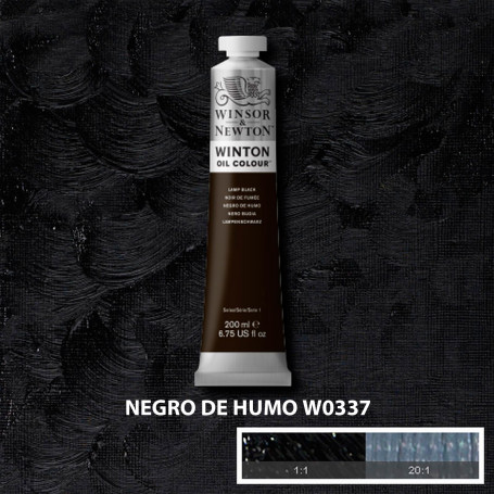 Óleo Winton Tubo 200 ml Blancos Negros y Terrosos Winsor & Newton Negro de Humo W0337