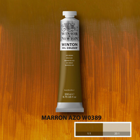 Óleo Winton Tubo 200 ml Blancos Negros y Terrosos Winsor & Newton Marron Azo W0389