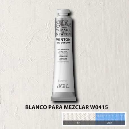Óleo Winton Tubo 200 ml Blancos Negros y Terrosos Winsor & Newton Blanco para Mezclar W0415