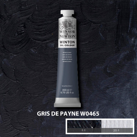 Óleo Winton Tubo 200 ml Blancos Negros y Terrosos Winsor & Newton Gris de Payne W0465
