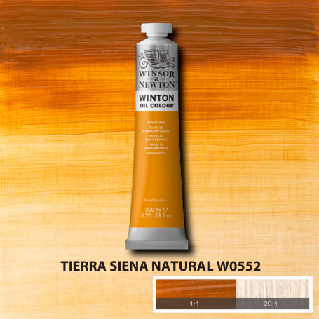 Óleo Winton Tubo 200 ml Blancos Negros y Terrosos Winsor & Newton Tierra Siena Natural W0552