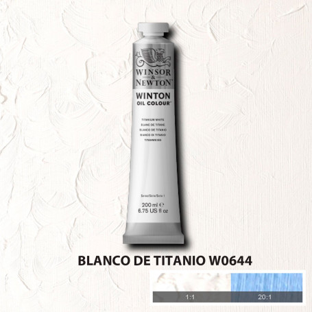 Óleo Winton Tubo 200 ml Blancos Negros y Terrosos Winsor & Newton Blanco de Titanio W0644