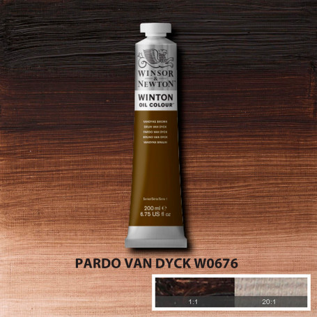 Óleo Winton Tubo 200 ml Blancos Negros y Terrosos Winsor & Newton Pardo Van Dyck W0676