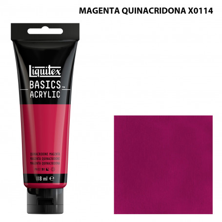 Acrílico Basics 118 ml Liquitex Gama Amarillos Rojos y Malvas 114-Magenta Quinacridona