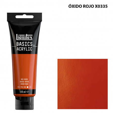 Acrílico Basics 118 ml Liquitex Gama Amarillos Rojos y Malvas 335-Óxido Rojo