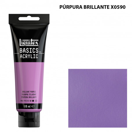 Acrílico Basics 118 ml Liquitex Gama Amarillos Rojos y Malvas 590-Púrpura Brillante