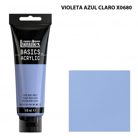 Acrílico Basics 118 ml Liquitex Gama Amarillos Rojos y Malvas 680-Violeta Azul Claro